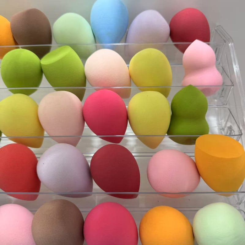 Σφουγγάρι μακιγιάζ με μορφή κολοκύθας, γωνιώδης τομή με σχέδιο σταγόνας νερού, υδρόφιλο χωρίς λατέξ