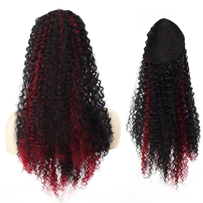 Ponytail parūka – pūkaina viļņota tekstūra, vilkšanas aukla, temperatūrai izturīgas šķiedras, modelis SW309-1B, Xuchang Youju hair products