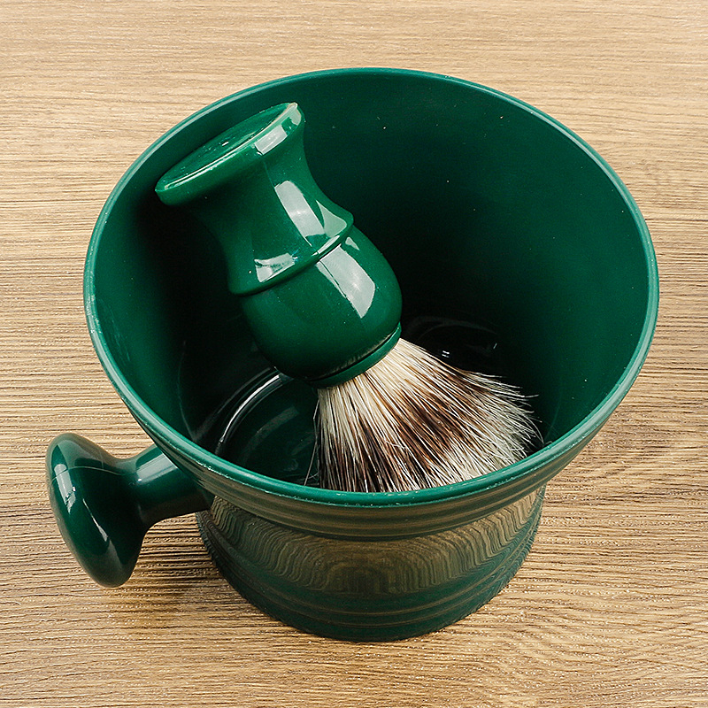 Σετ βούρτσας για γένια και μπολ αφρού ξυρίσματος, πλαστικό, χωρητικότητα 100 ml