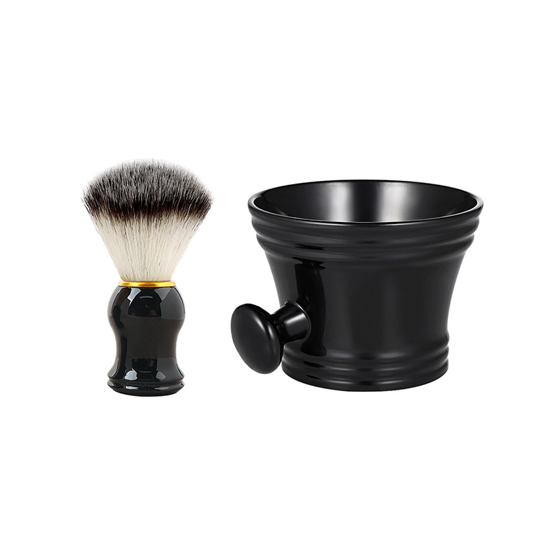 Σετ βούρτσας για γένια και μπολ αφρού ξυρίσματος, πλαστικό, χωρητικότητα 100 ml