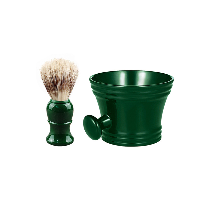 Σετ βούρτσας για γένια και μπολ αφρού ξυρίσματος, πλαστικό, χωρητικότητα 100 ml