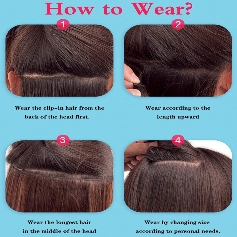 Klip-in matu daļa sievietēm, dabisks izskats ar lielām viļņām, sintētiskie mati ar augstu temperatūras pretestību, apjoms, modelis EX80, nav krāsots vai gludināms