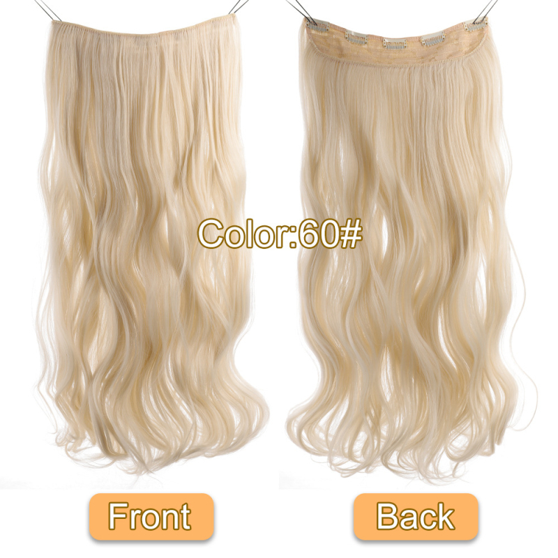 Klip-in matu daļa sievietēm, dabisks izskats ar lielām viļņām, sintētiskie mati ar augstu temperatūras pretestību, apjoms, modelis EX80, nav krāsots vai gludināms