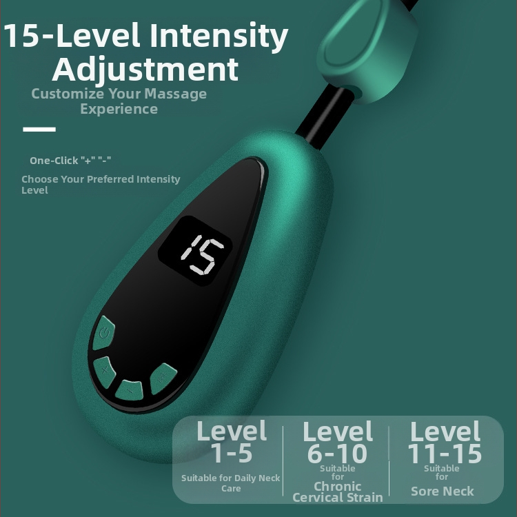 Цервикален масажор с горещ компрес и EMS микро ток, батерийно захранване, модел JZY-001, тегло 58 г