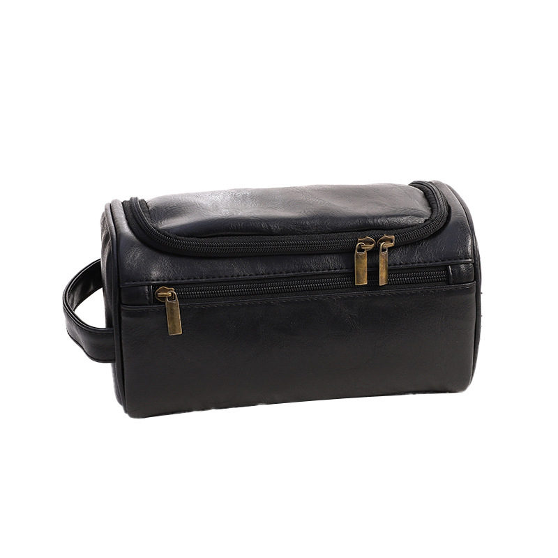 Geantă de toaletă pentru călătorii, PU impermeabil, capacitate mare, compartiment pentru ruj, unisex, stil stradal (PU, impermeabil, capacitate mare, compartiment pentru ruj)
