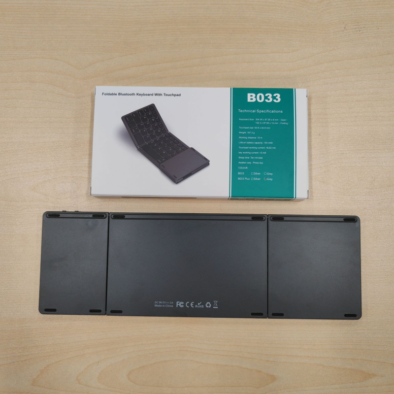 Bežični Bluetooth tipkovnica B033plus za tablete – ergonomski dizajn, mogućnost ispisa logotipa, kompatibilnost s tabletima, Bluetooth sučelje