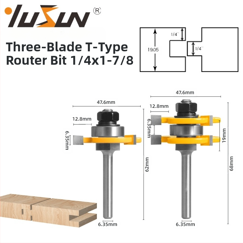Ορυχίζοντας φρέζα για οπή και ένωση θηλιών — φρέζα τύπου Τ-οδόντας για ξύλο, σειρά: Μαχαίρι μαρτυέν/τσέρν
