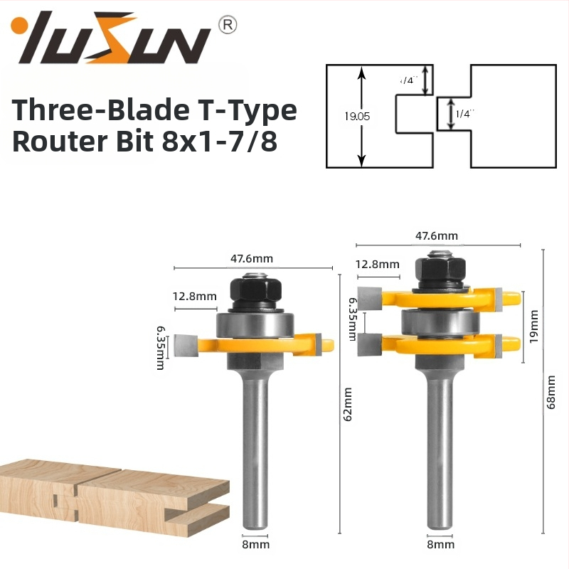 Ορυχίζοντας φρέζα για οπή και ένωση θηλιών — φρέζα τύπου Τ-οδόντας για ξύλο, σειρά: Μαχαίρι μαρτυέν/τσέρν