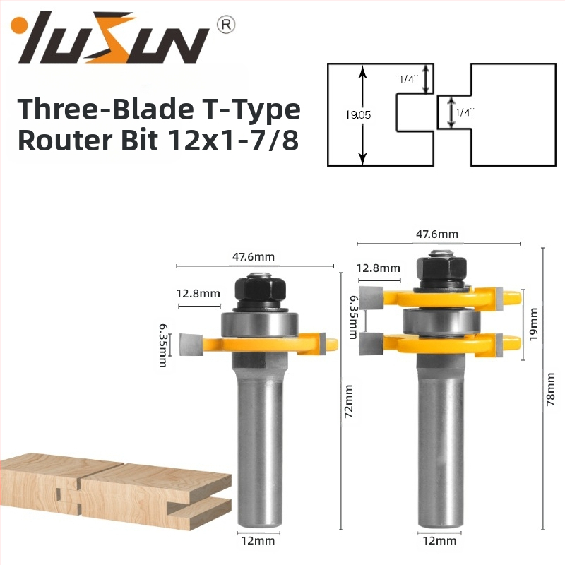 Ορυχίζοντας φρέζα για οπή και ένωση θηλιών — φρέζα τύπου Τ-οδόντας για ξύλο, σειρά: Μαχαίρι μαρτυέν/τσέρν