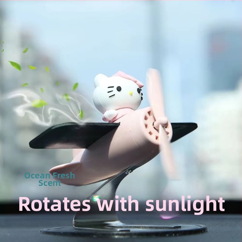 Automobilių kvapų difuzorius su saulės energija varomu pasukamu lėktuvo dizainu, vidaus dekoras, gėlėtas kvapas, kvapo šalinimas