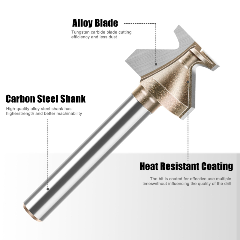 Φρέζα με άξονα R8 για κυκλική κάμψη τόξου και διαμόρφωση· κατάλληλη για ξύλο, MDF, συνθετικά πάνελ και λαμινέιτ