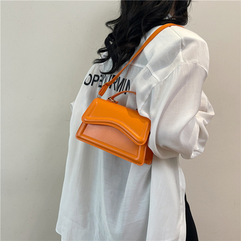 Τσαντάκι χιαστί τετράγωνο, PU υλικό, Αστικός μινιμαλισμός, Νάιλον επένδυση, Τσέπη με φερμουάρ, Καλοκαίρι 2024