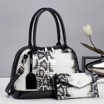 Geantă de umăr pentru femei din PU, stil street trend, design tip locomotivă, formă orizontală pătrată, închidere cu fermoar