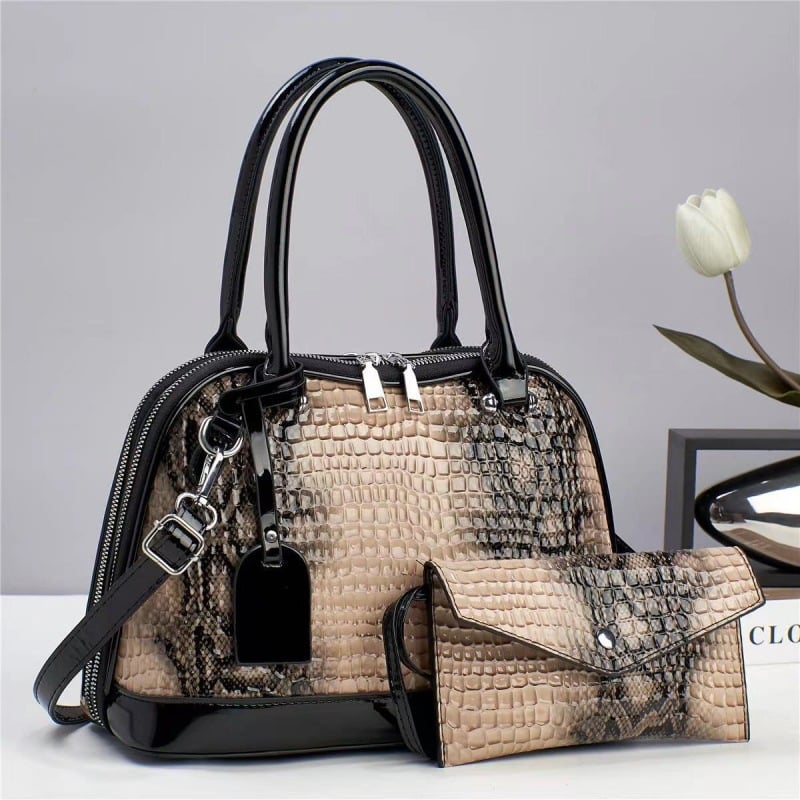 Geantă de umăr pentru femei din PU, stil street trend, design tip locomotivă, formă orizontală pătrată, închidere cu fermoar