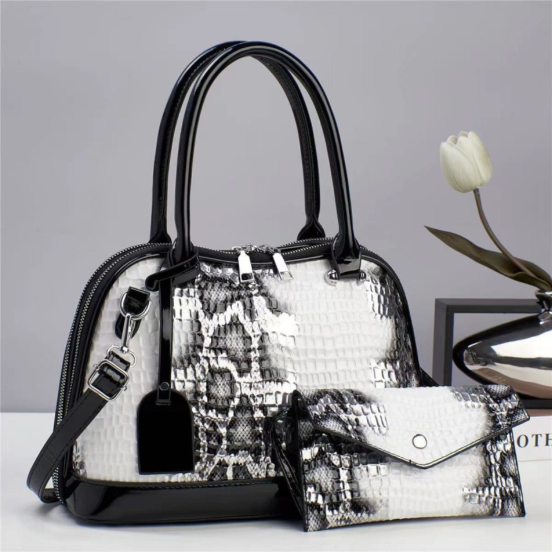 Geantă de umăr pentru femei din PU, stil street trend, design tip locomotivă, formă orizontală pătrată, închidere cu fermoar