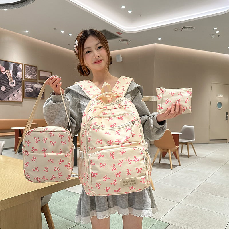 Lányoknak való hátizsák, japán stílusú háromrészes készlet, 20–35L, nylon