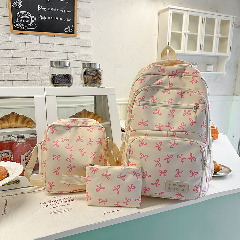 Lányoknak való hátizsák, japán stílusú háromrészes készlet, 20–35L, nylon