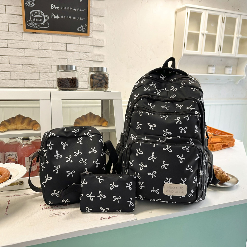 Lányoknak való hátizsák, japán stílusú háromrészes készlet, 20–35L, nylon
