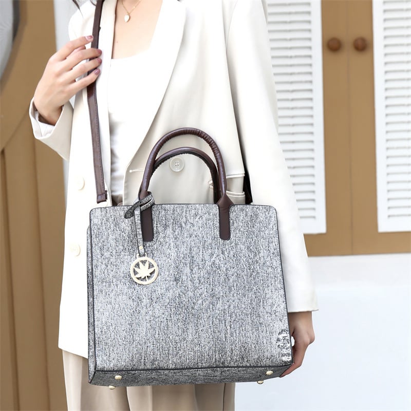 Geantă de umăr din PU, stil mamă-fiică, cu fermoar, formă verticală pătrată, buzunare interioare: buzunar cu fermoar, buzunar pentru telefon și buletin, vară 2024