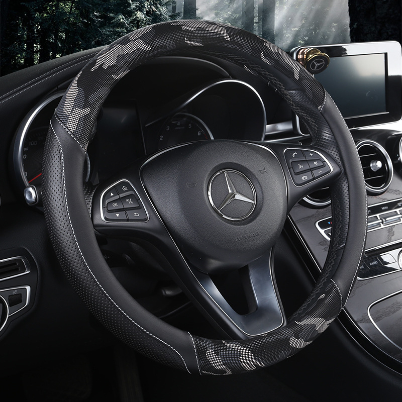 Kamufliacinis 3D spausdintas vairo dangtis, originalus stilius, PU oda, universalus suderinamumas daugumai automobilių, prekinis ženklas 8090