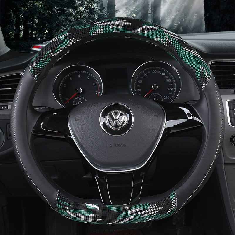 Kamufliacinis 3D spausdintas vairo dangtis, originalus stilius, PU oda, universalus suderinamumas daugumai automobilių, prekinis ženklas 8090