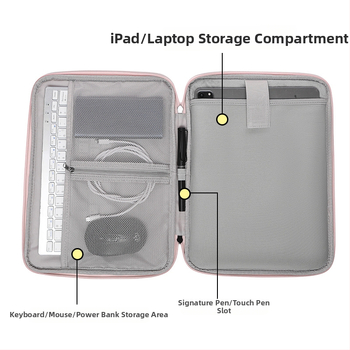 Θήκη για iPad tablet με εσωτερική θήκη, ανθεκτική σε κραδασμούς και αδιάβροχη, PU υλικό, επένδυση κρυστάλλινο βελούδο, μονόχρωμη
