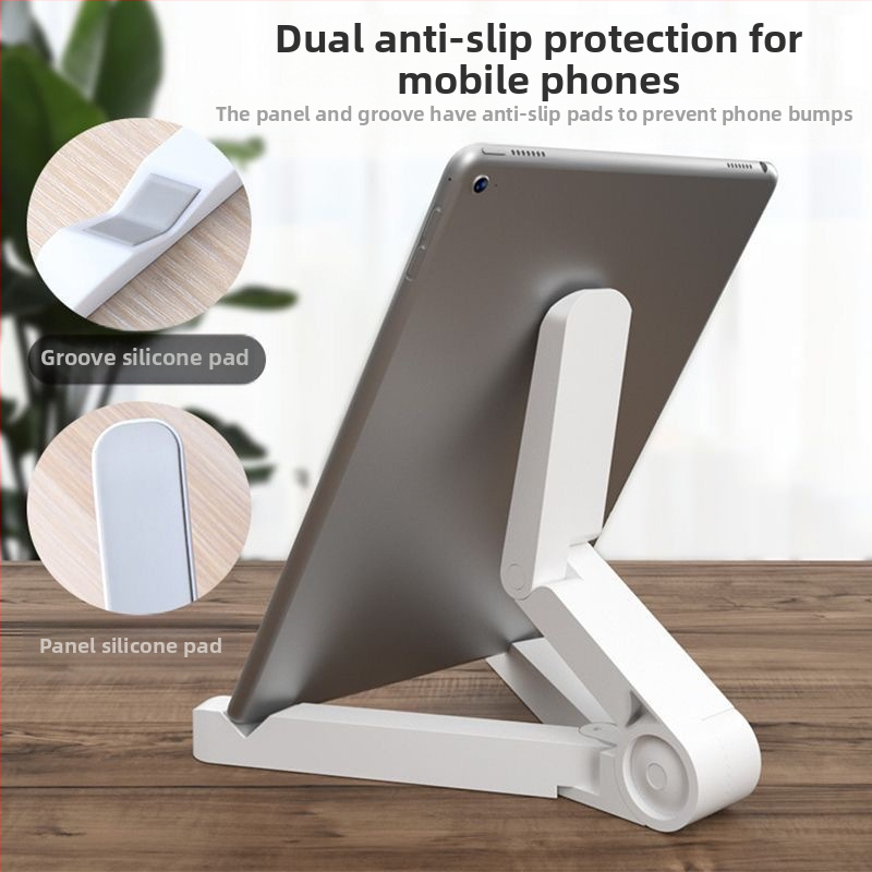 Десктоп стойка за телефон и таблет, сгъваема и преносима, компактен дизайн за гледане на шоута и жив стрийминг; съвместима с iPhone, iPad и iPod