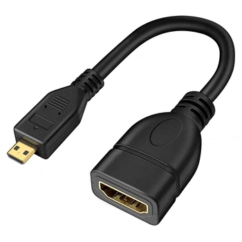 Καλώδιο επέκτασης Micro HDMI σε HDMI, Micro HDMI αρσενικό προς HDMI θηλυκό, αγωγοί από χαλκό χωρίς οξέωση με επίχρυση επίστρωση, HDMI γραμμή με γωνιακούς συνδέσμους