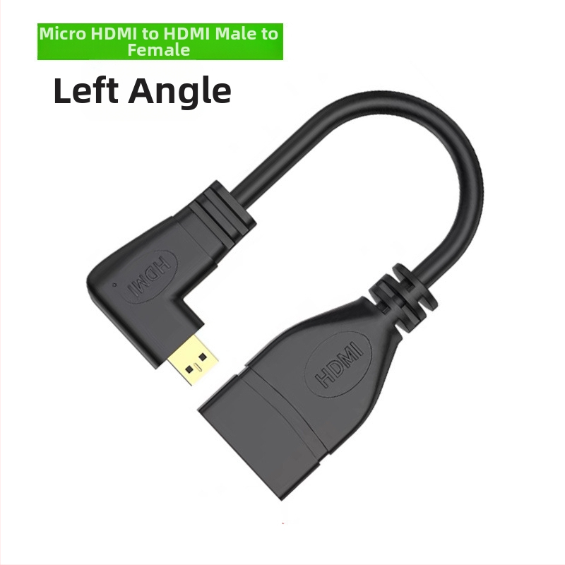 Καλώδιο επέκτασης Micro HDMI σε HDMI, Micro HDMI αρσενικό προς HDMI θηλυκό, αγωγοί από χαλκό χωρίς οξέωση με επίχρυση επίστρωση, HDMI γραμμή με γωνιακούς συνδέσμους