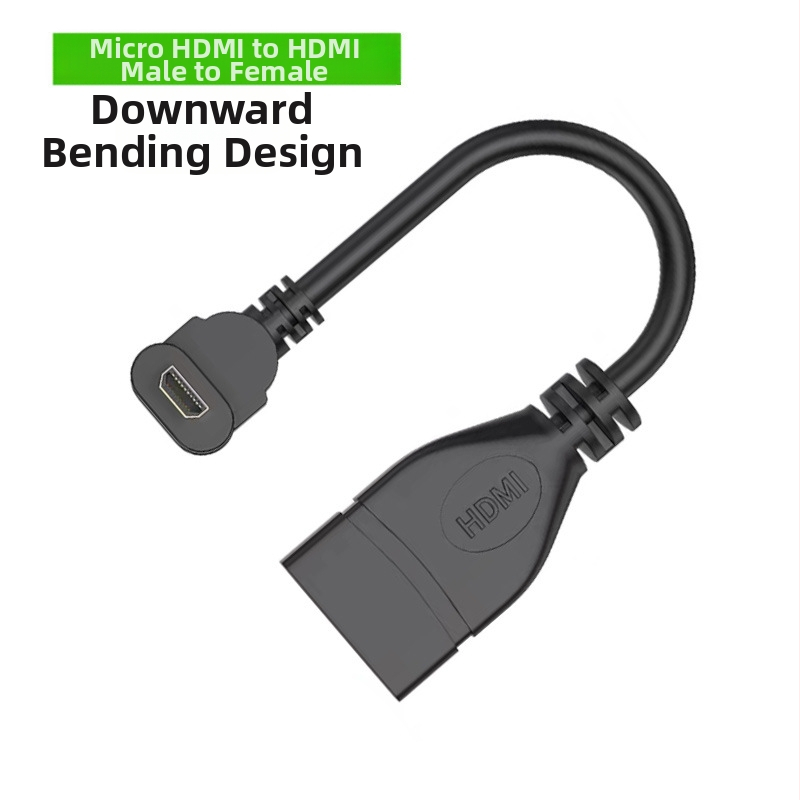 Καλώδιο επέκτασης Micro HDMI σε HDMI, Micro HDMI αρσενικό προς HDMI θηλυκό, αγωγοί από χαλκό χωρίς οξέωση με επίχρυση επίστρωση, HDMI γραμμή με γωνιακούς συνδέσμους