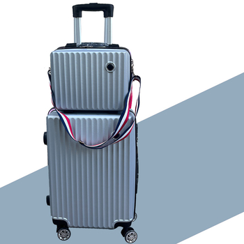 Σετ δύο αποσκευών για ταξίδια από ABS, αδιάβροχες, ultra-ελαφριές, ανθεκτικές στη φθορά, με ασφάλεια κατά της κλοπής, με περιστρεφόμενα ρόδια, κλείσιμο με φερμουάρ, για επιχειρηματικά ταξίδια