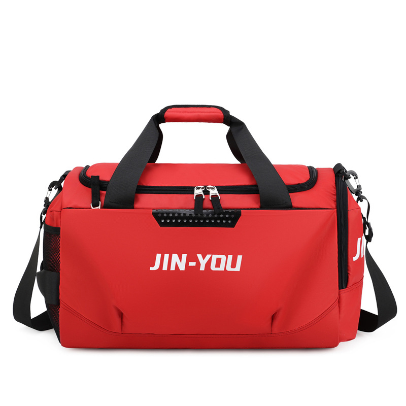 Geantă de voiaj pentru distanțe scurte, geantă de sport pliabilă, geantă de sală cu compartiment uscat/umed, rezistentă și ușoară; Capacitate 36–55L; Material: Nylon; Căptușeală: Poliester; Model: Text