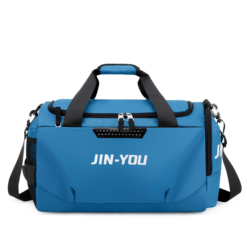 Geantă de voiaj pentru distanțe scurte, geantă de sport pliabilă, geantă de sală cu compartiment uscat/umed, rezistentă și ușoară; Capacitate 36–55L; Material: Nylon; Căptușeală: Poliester; Model: Text