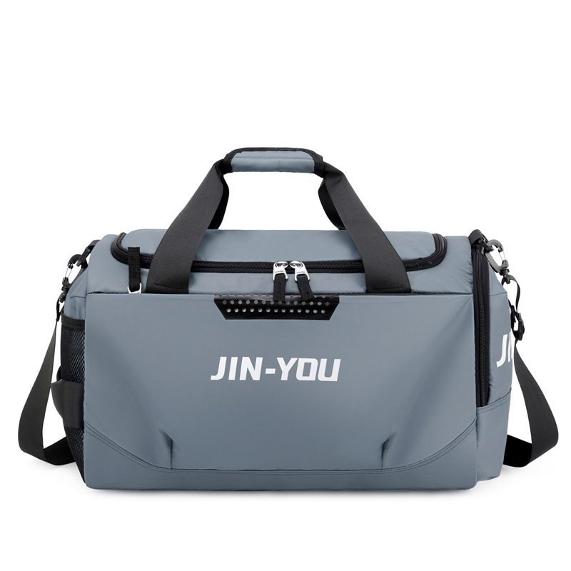 Geantă de voiaj pentru distanțe scurte, geantă de sport pliabilă, geantă de sală cu compartiment uscat/umed, rezistentă și ușoară; Capacitate 36–55L; Material: Nylon; Căptușeală: Poliester; Model: Text