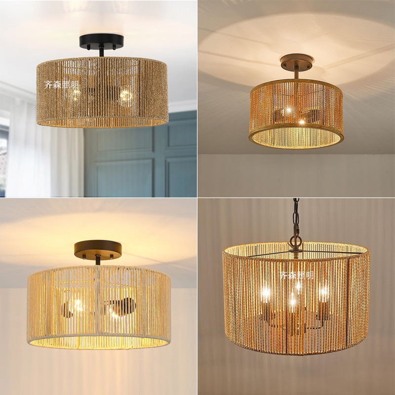 Ρετρό LED οροφής λαμπτήρας με σιδερένιο πλαίσιο και σκιά από αμπέλι για σαλόνι/εστιατόριο, 220V, κάλυψη 5–10 m²