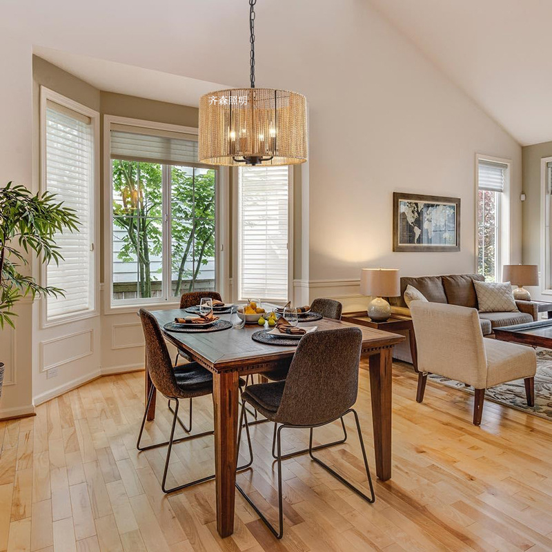 Ρετρό LED οροφής λαμπτήρας με σιδερένιο πλαίσιο και σκιά από αμπέλι για σαλόνι/εστιατόριο, 220V, κάλυψη 5–10 m²