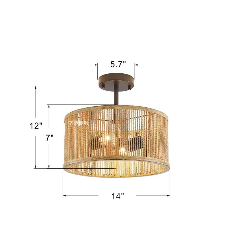 Ρετρό LED οροφής λαμπτήρας με σιδερένιο πλαίσιο και σκιά από αμπέλι για σαλόνι/εστιατόριο, 220V, κάλυψη 5–10 m²