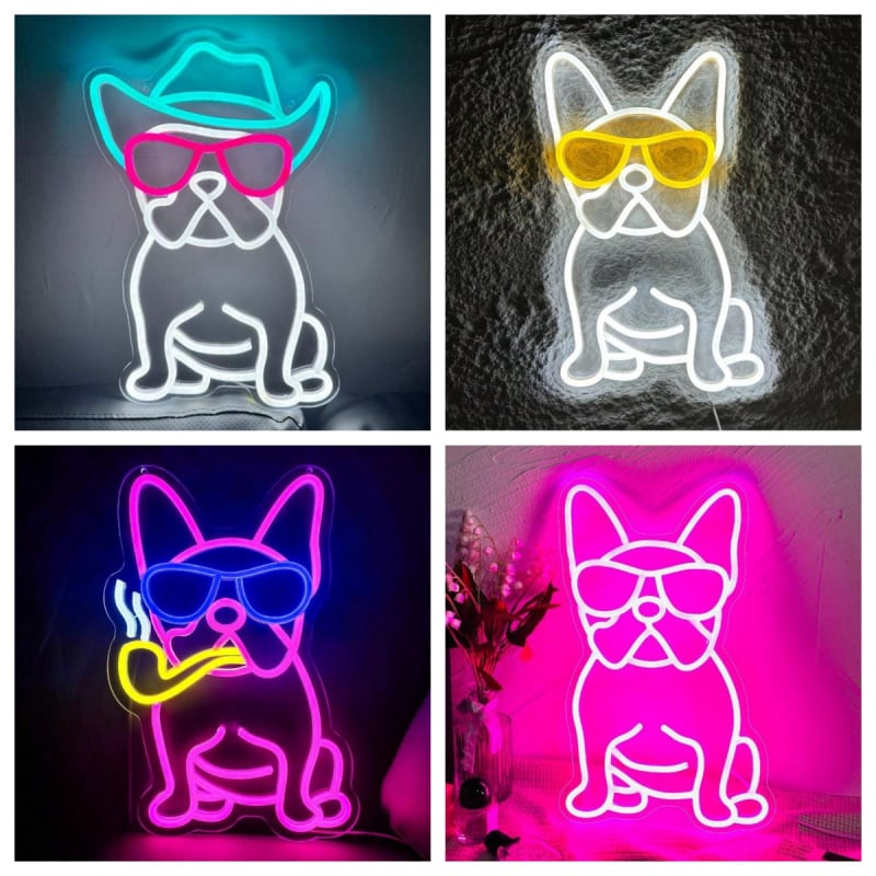 Lampă LED decorativă pentru câine cu ochelari, stil abstract, 20.000.000 lm, ≤36 V, reglabilă