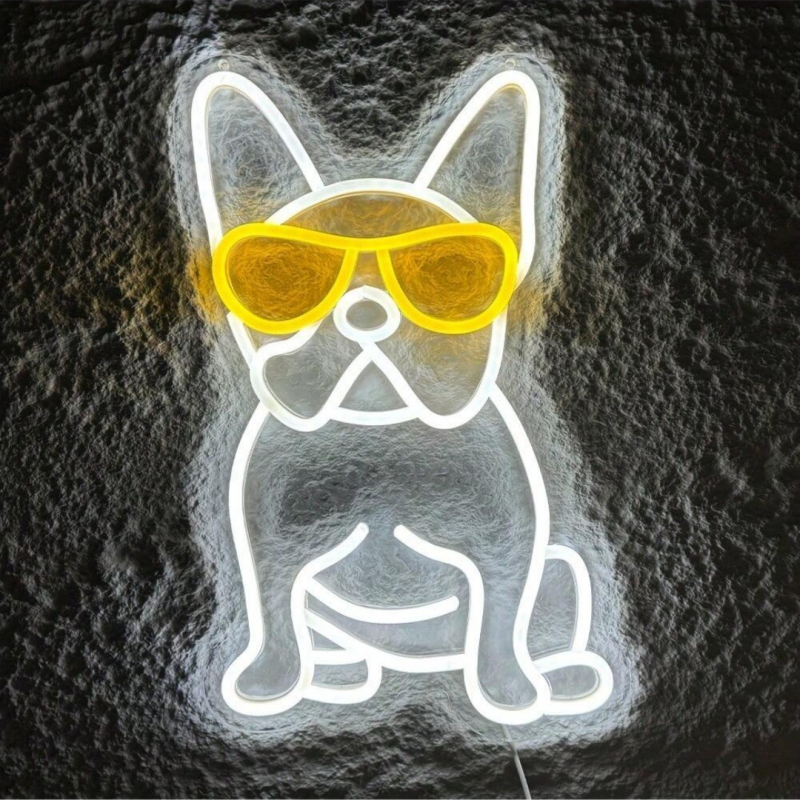 Lampă LED decorativă pentru câine cu ochelari, stil abstract, 20.000.000 lm, ≤36 V, reglabilă