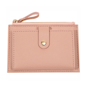 Дамски монетник в корейски стил, PU, 2 сгъвания, водоустойчив, ултра лек
