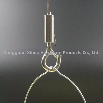 Hiwa XH-2024041501 Заключващо устройство за неръждаемо стоманено въже с предпазна кука, регулируема ключалка за окачване на рекламни табла