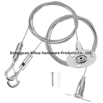 Hiwa XH-2024041501 Заключващо устройство за неръждаемо стоманено въже с предпазна кука, регулируема ключалка за окачване на рекламни табла