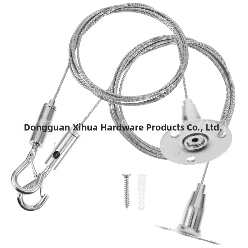 Hiwa XH-2024041501 Заключващо устройство за неръждаемо стоманено въже с предпазна кука, регулируема ключалка за окачване на рекламни табла