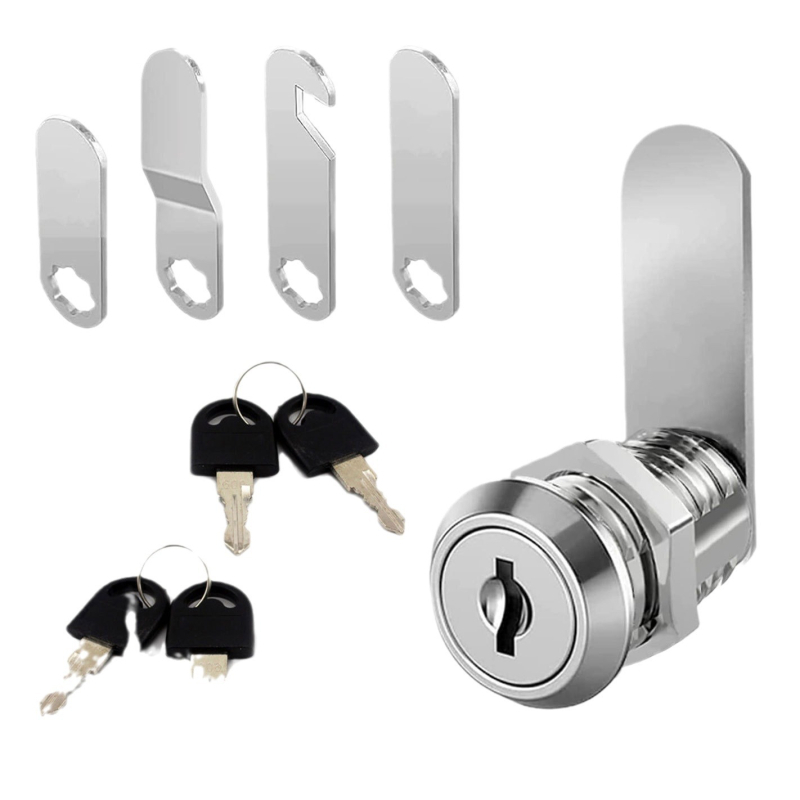 Ключалка LIKAYO C1820 с въртящ език, цинков сплав, комплект от 4 ключа, за гардероб и RV