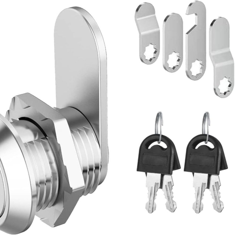 Ключалка LIKAYO C1820 с въртящ език, цинков сплав, комплект от 4 ключа, за гардероб и RV