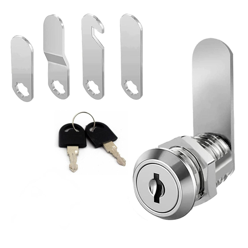 Ключалка LIKAYO C1820 с въртящ език, цинков сплав, комплект от 4 ключа, за гардероб и RV