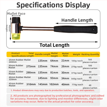 Topo Dye Hammer — guminės galvos plaktukas, plieninis kotas, pritaikytas apdorojimas, naudojimas: augalų plaktavimas ir dažymas