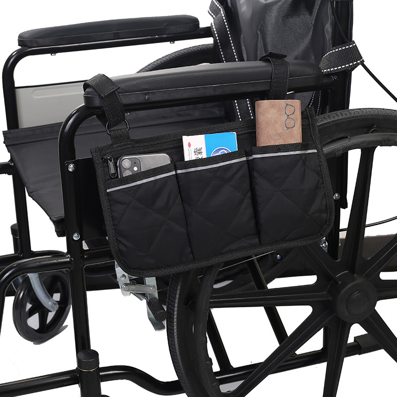 Чанта за инвалидна количка за страничен подлакътник, висящ органайзер, модел KSYS109; материал: 80% полиестер + 20% памук; дебелина 0,2 cm