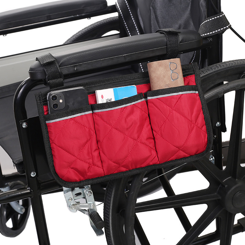 Чанта за инвалидна количка за страничен подлакътник, висящ органайзер, модел KSYS109; материал: 80% полиестер + 20% памук; дебелина 0,2 cm