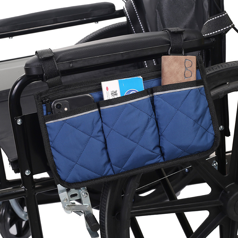 Чанта за инвалидна количка за страничен подлакътник, висящ органайзер, модел KSYS109; материал: 80% полиестер + 20% памук; дебелина 0,2 cm